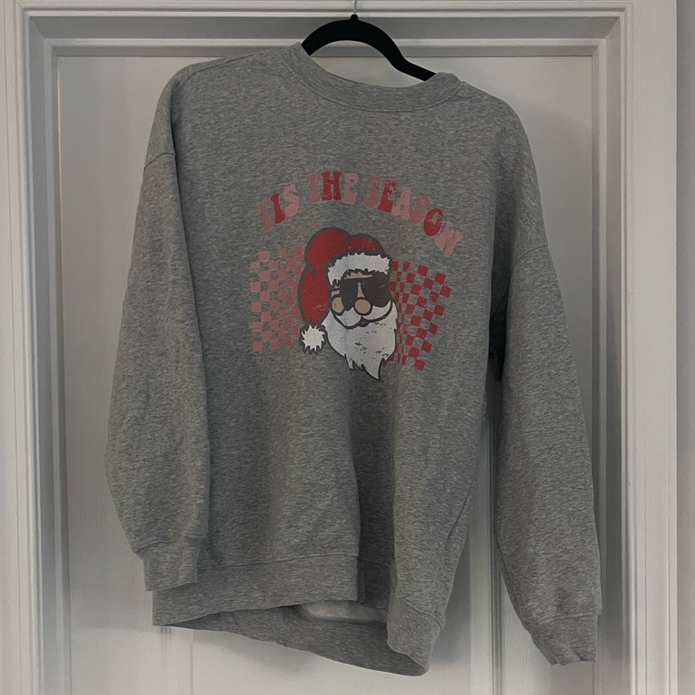 Pink Lily ‘Tis The Season Christmas Grey Oversized Sweatshirt